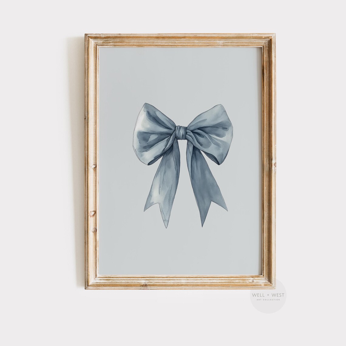 Light Blue Bow Print, Pastel Nursery Wall Art - Image 3