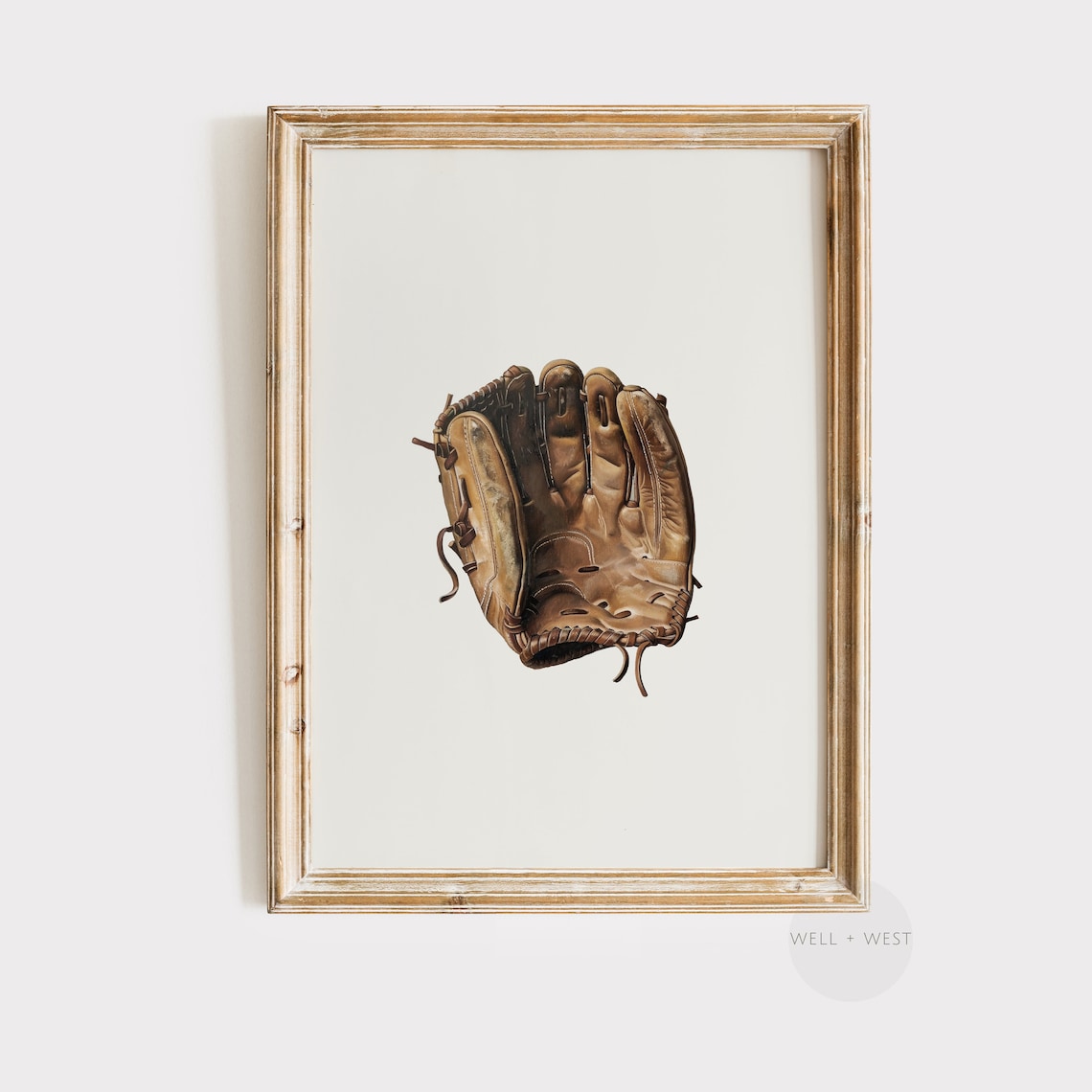 Baseball Glove Vintage Style Art Print, Nursery Decor