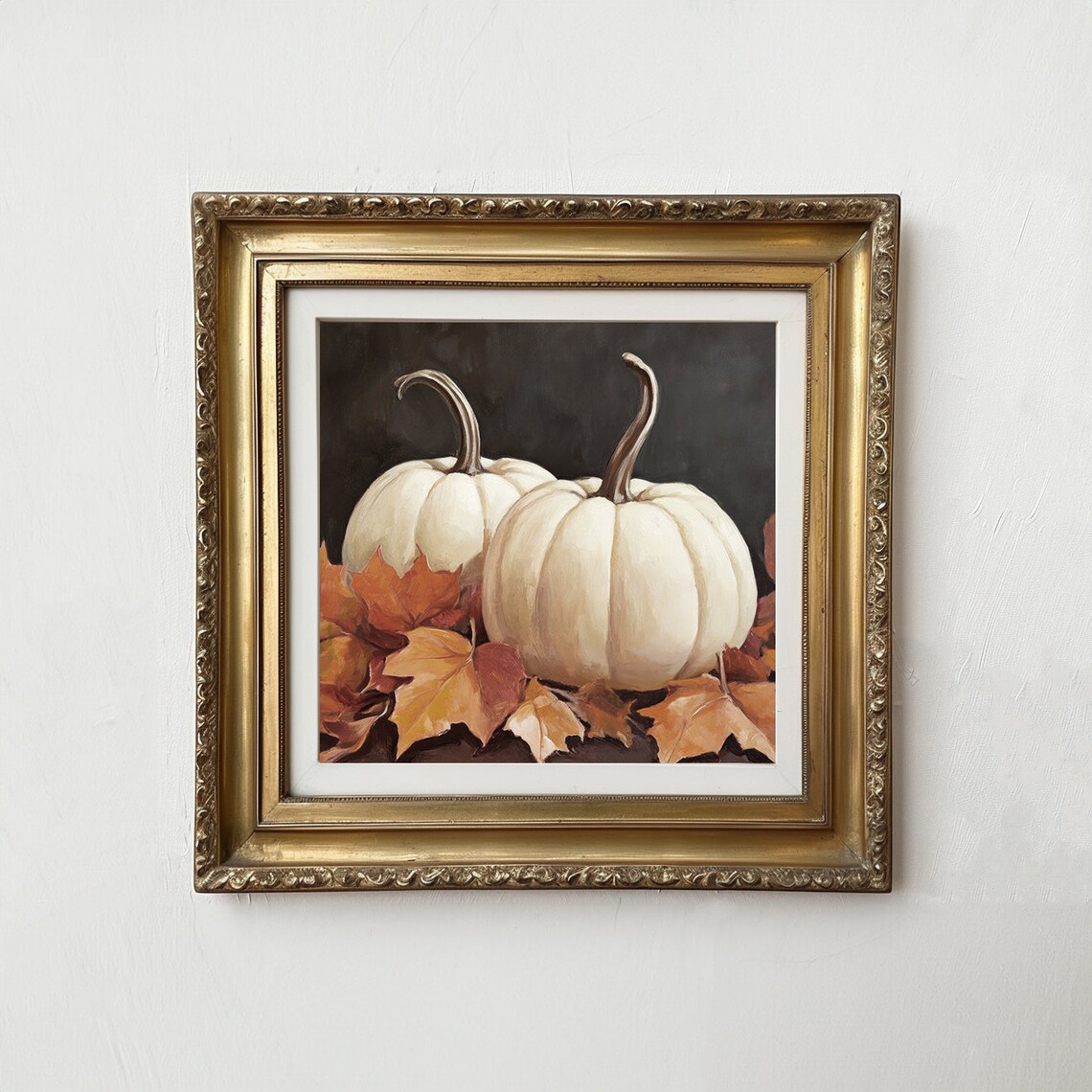 Vintage Pumpkin Art Print, Moody Fall Decor - Image 2