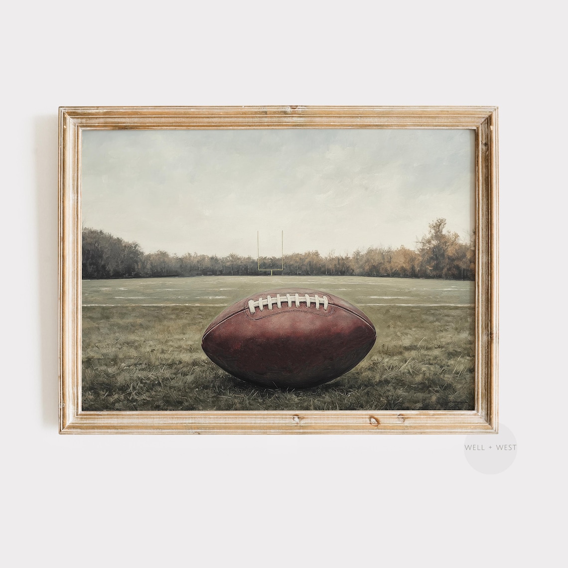 Football Vintage Style Field Painting, Boys Room Art