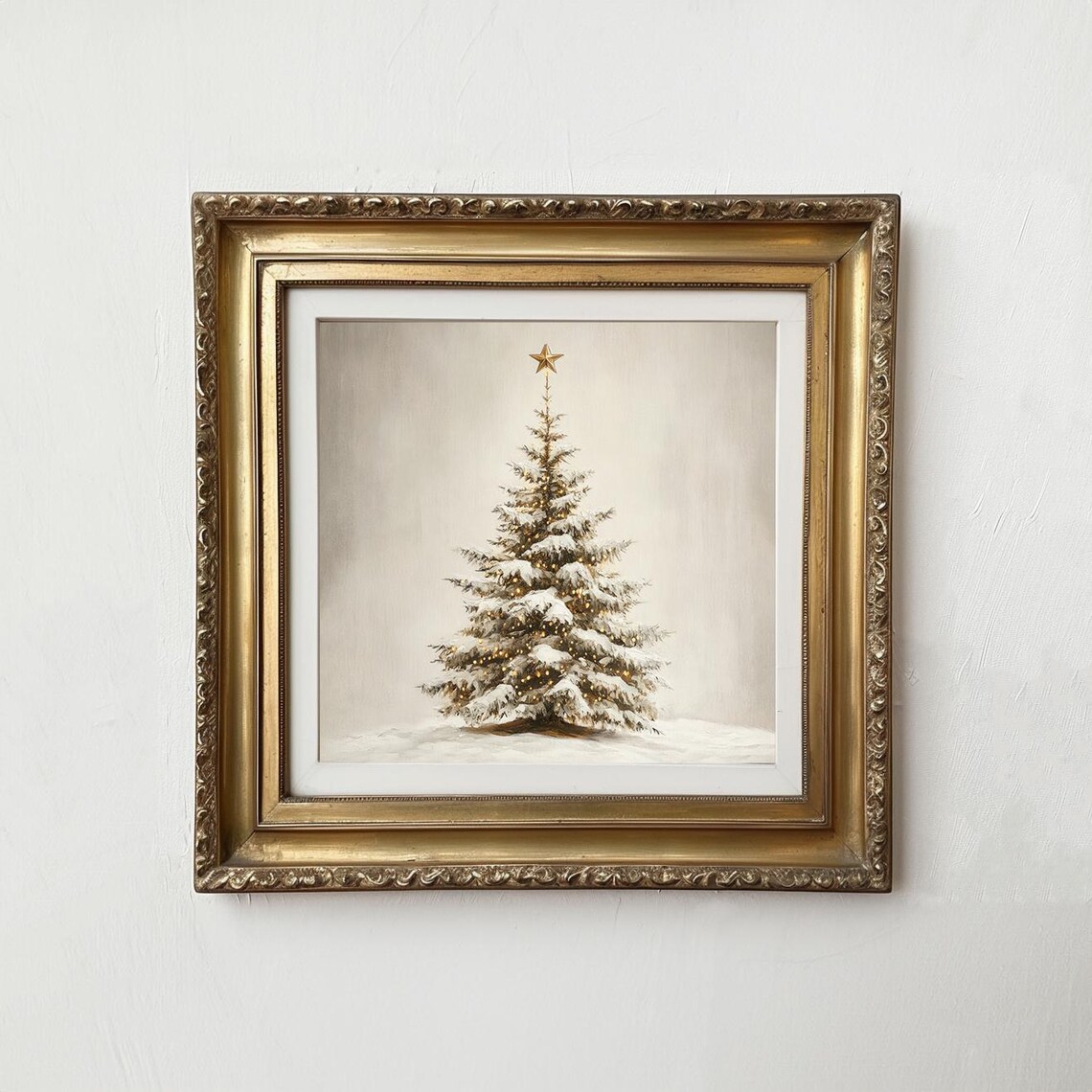 Christmas Tree Print, Vintage Style Winter Holiday Art - Image 2