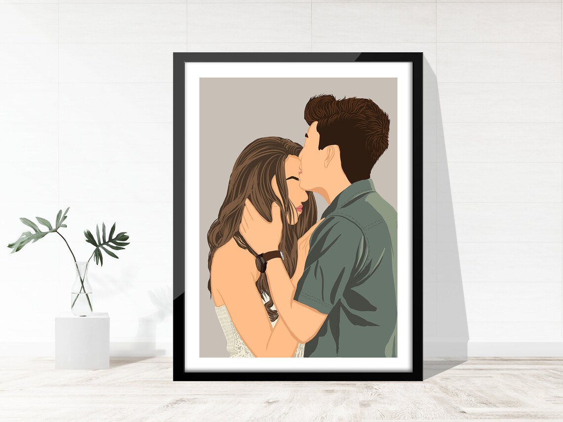 Custom Couple Illustration Portrait, Faceless Portrait