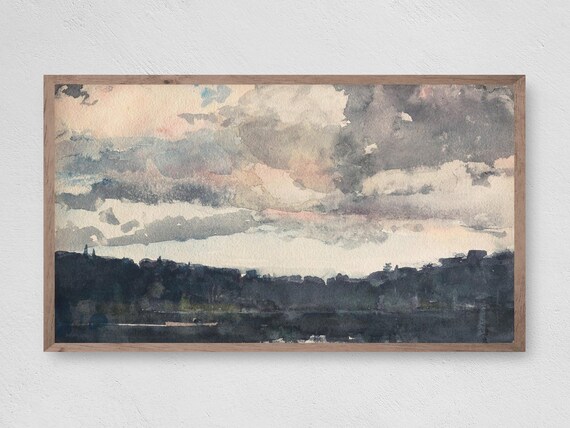 Lake at Dusk Art Print, Nature Landscape