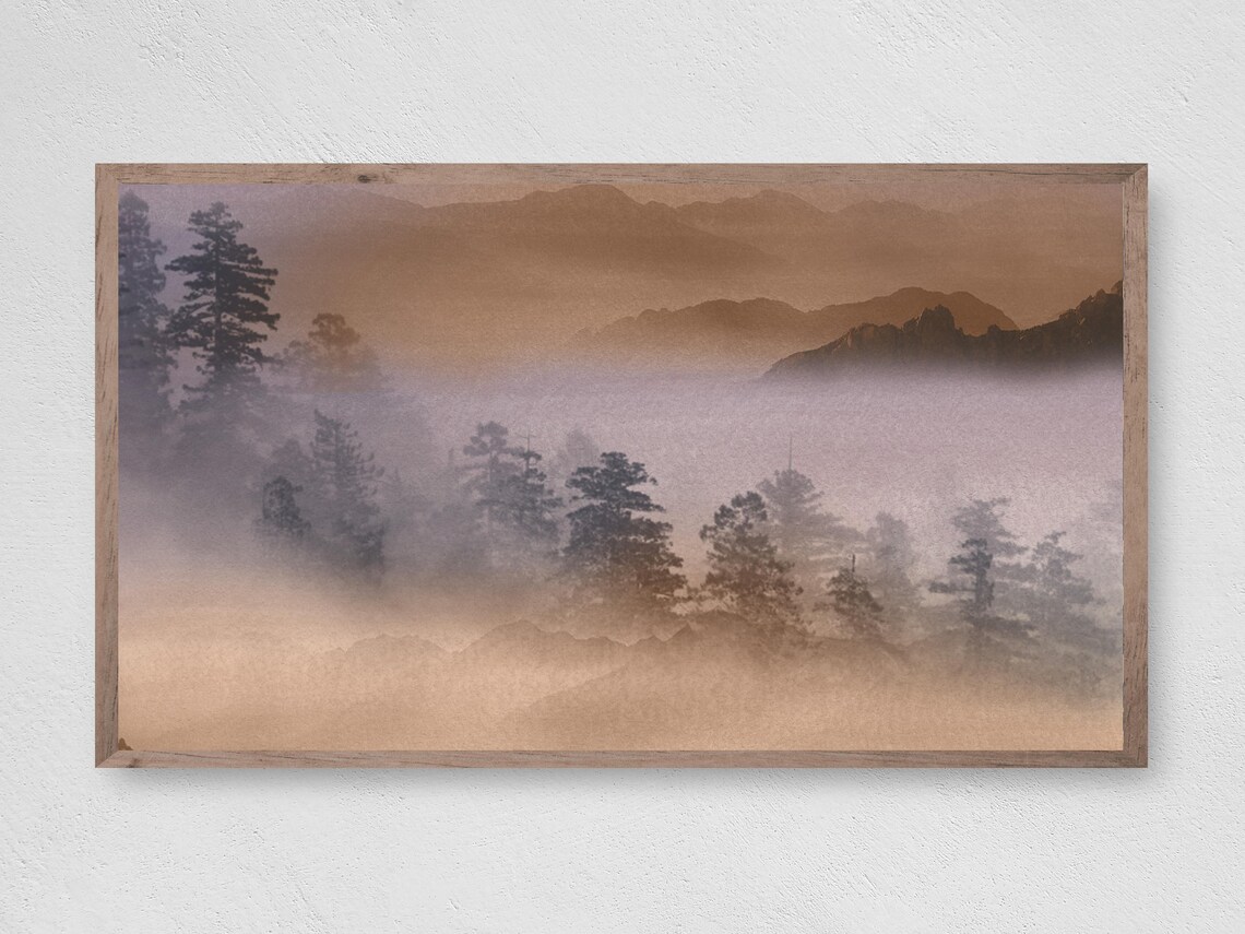 Misty Mountains Abstract Art Print for LG TV