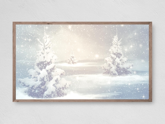 Vintage Winter Landscape Holiday Christmas Art Print