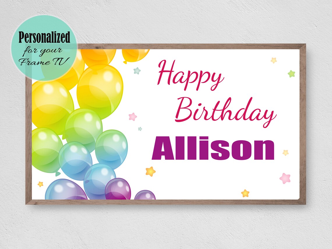Balloons Happy Birthday Art Print, Birthday Decor
