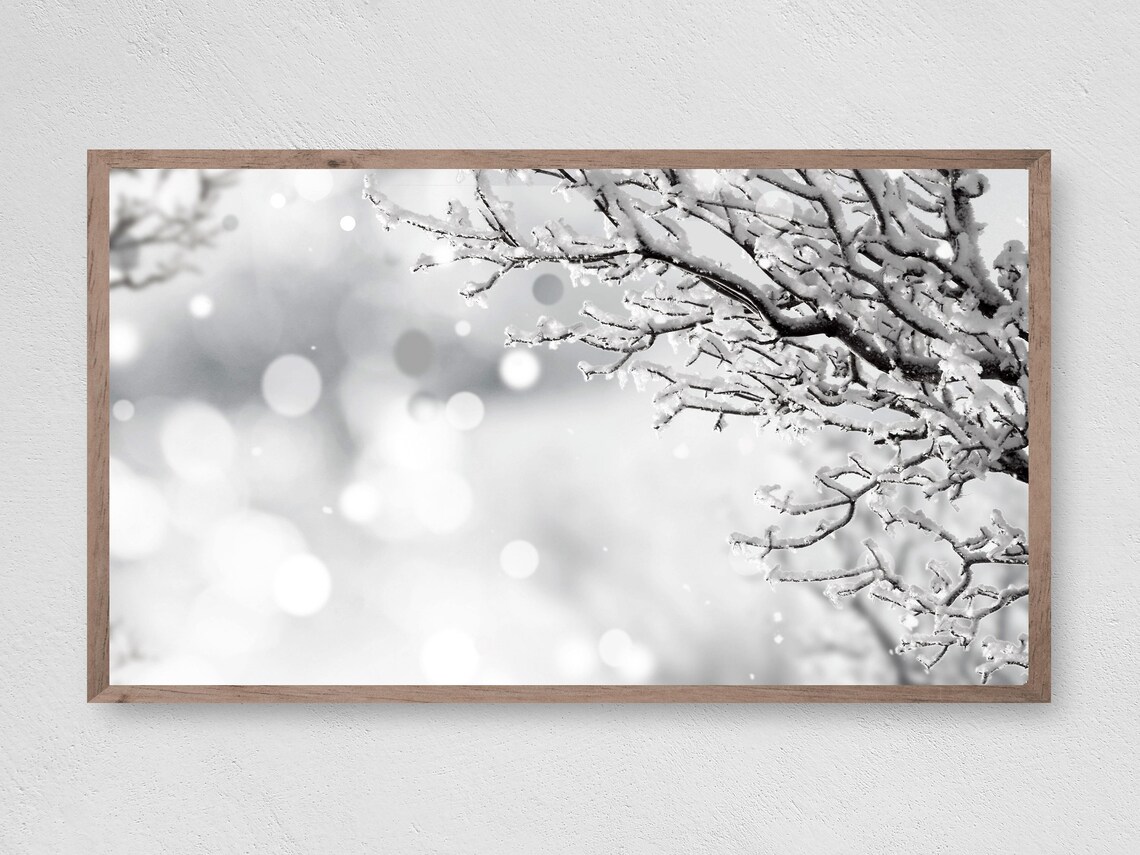 Frozen Twig Instant Winter Christmas TV Art Print