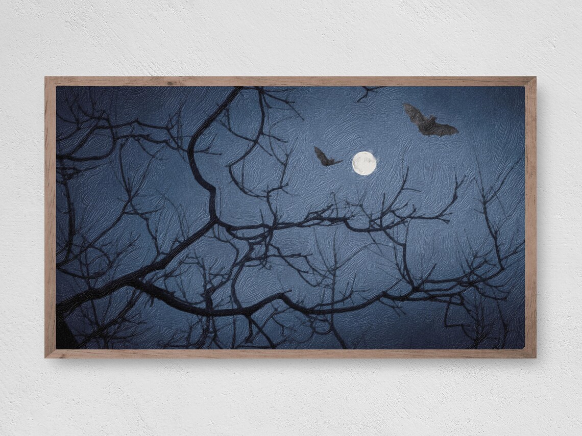 Halloween Bat Painting, Fall Halloween Art Print
