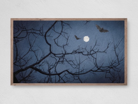 Halloween Bat Painting, Fall Halloween Art Print