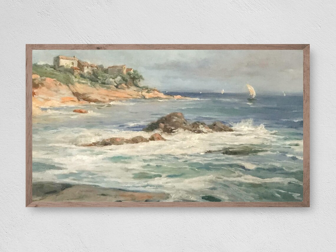 Afternoon Seaside Beach, Coastal Ocean Scene