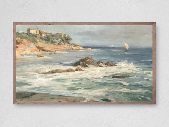Afternoon Seaside Beach, Coastal Ocean Scene