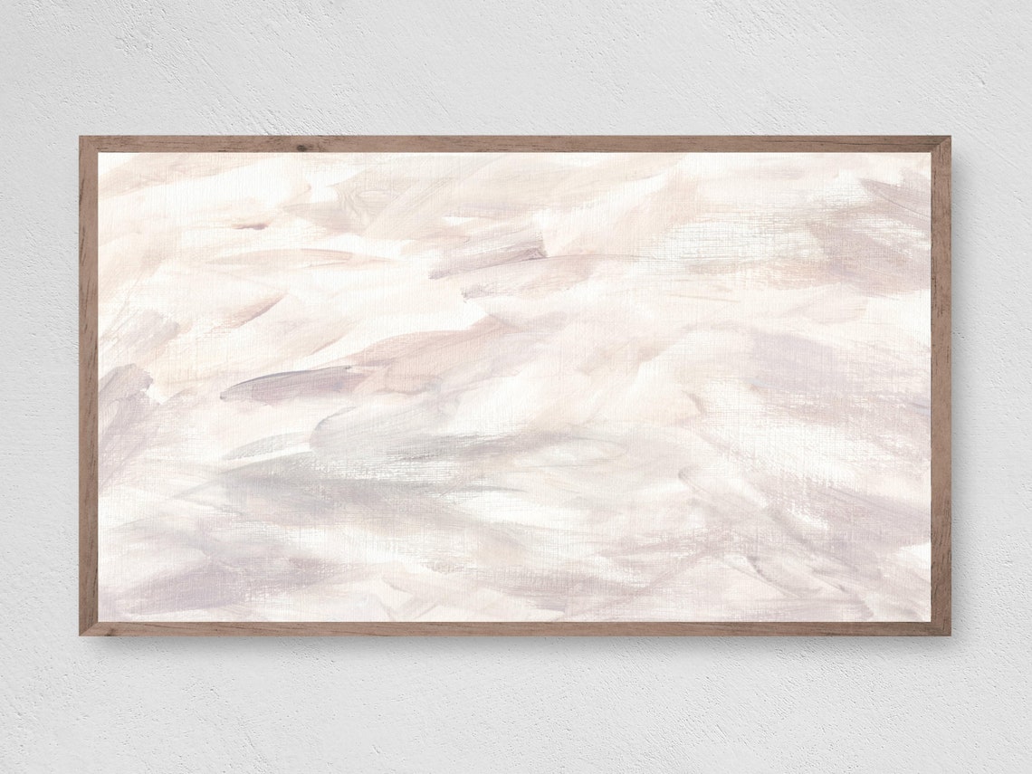 Abstract Pretty Brush Beige White Grey Loose Modern Minimalist Poster
