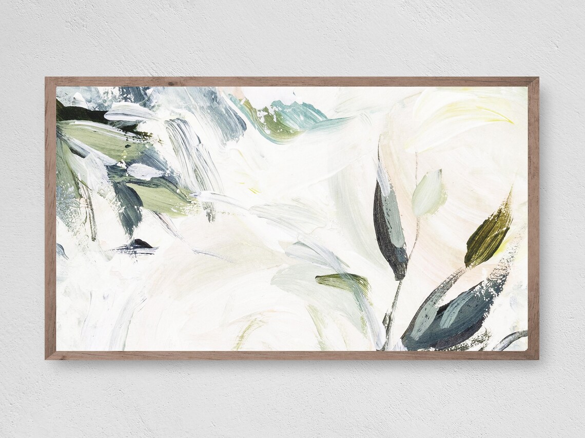 Modern Acrylic Leaves Abstract Art Print