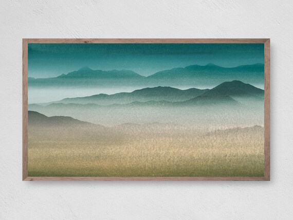 Frame Tv Art Blue Mountains Art Tv Abstract Art For Frame Lg Tv Art