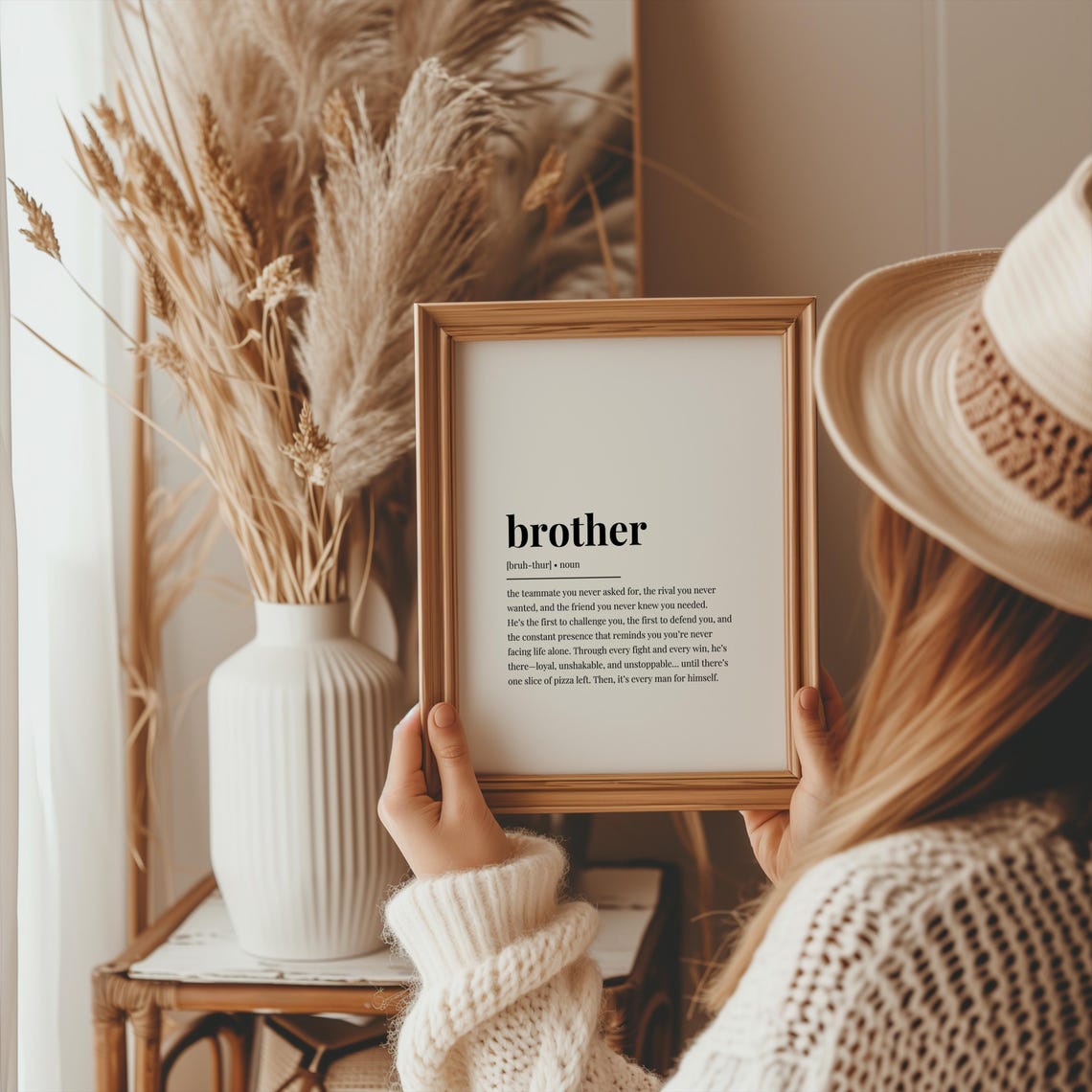 Brother Definition Poster with Pizza Rival Humor Gift for Him - Image 2