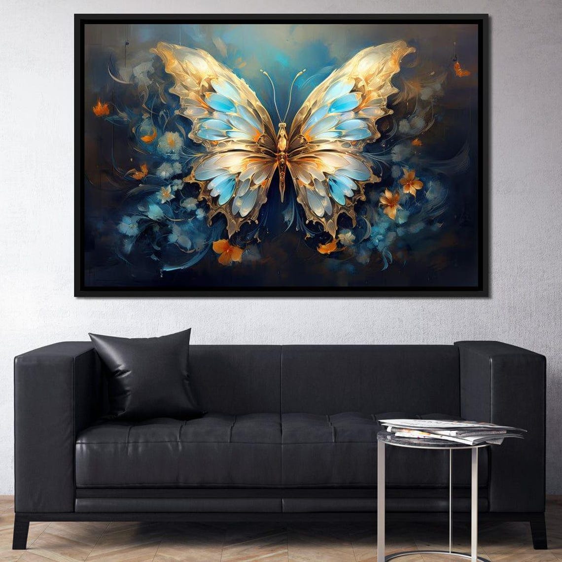 Ethereal Monarchs Flight Cole Williams Dreamy Butterfly Wall Art Whimsical Nature Decor Vibrant Azure By Nichecanvas - Image 3