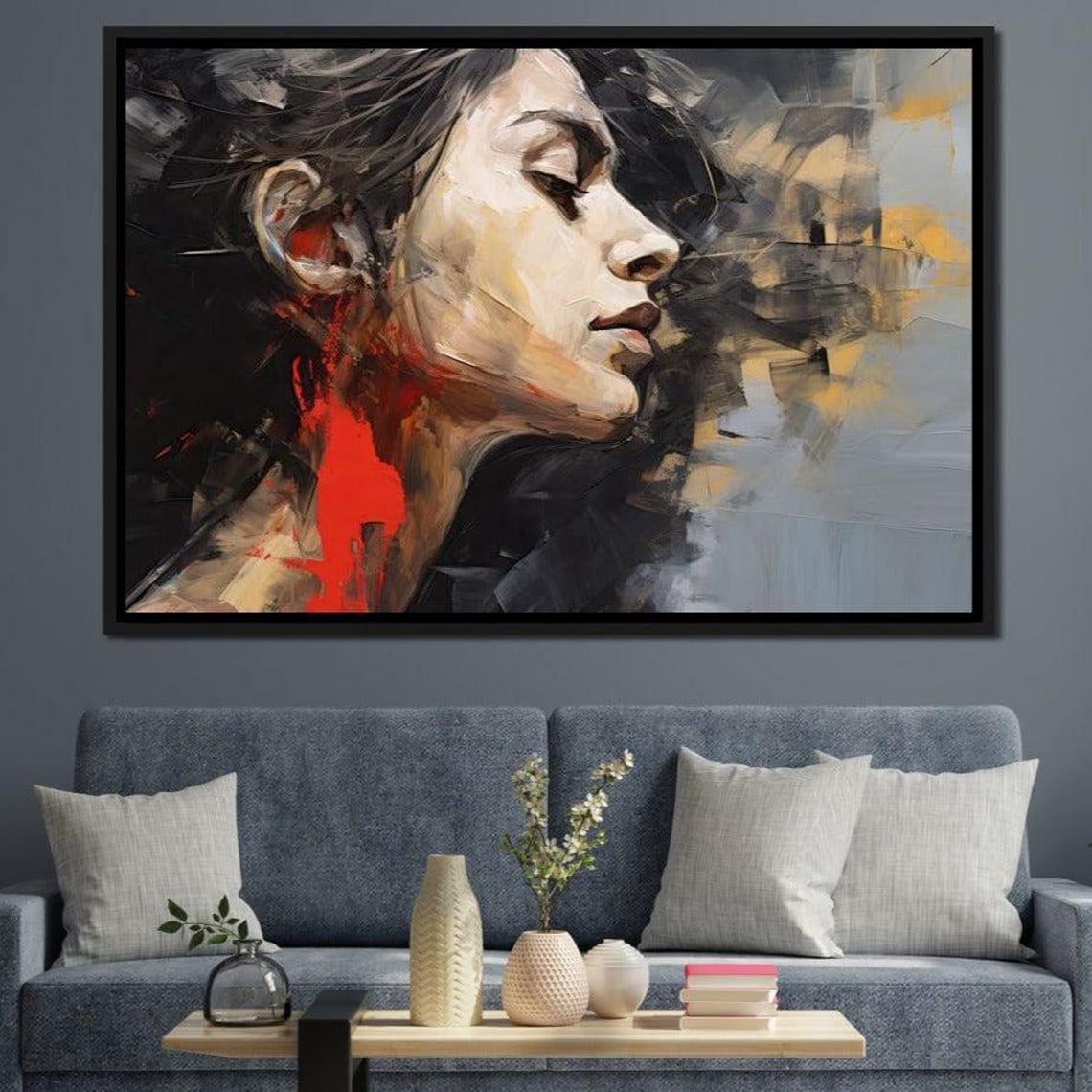 Scarlet Flame Portrait Art Print