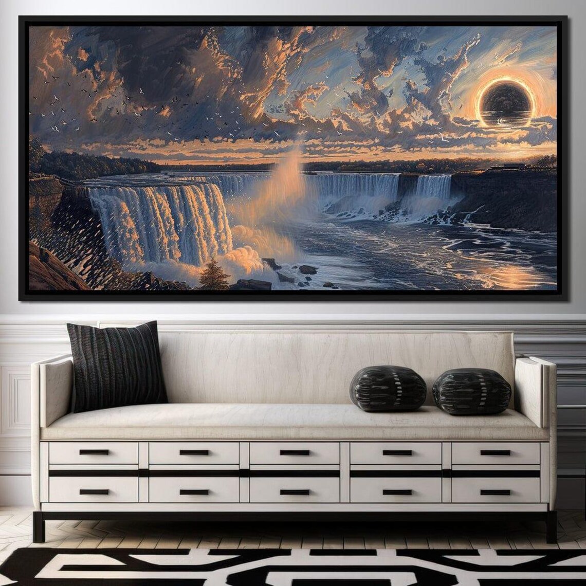 Sunset Cascade Dreamscape, Surreal Nature Wall Art - Image 2