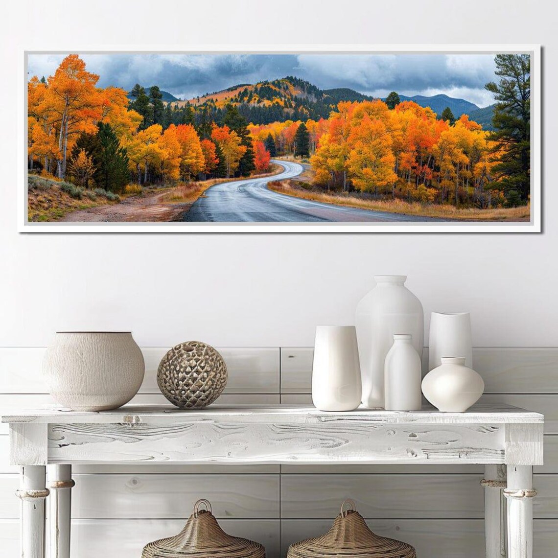 Autumn Road Through Golden Aspen Forest Mountain View Travel Poster - Image 4