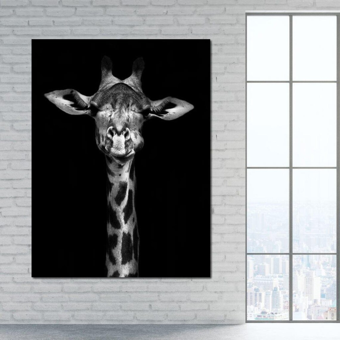 Black And White Giraffe Portrait Monochrome Safari Minimalist Art Poster - Image 4
