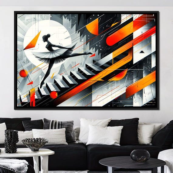 Ballet In The Cosmic Dance Abstract Ballet Home Decor Colorful Modern Art Dance Aesthetic Dynamic Wall Art By Nichecanvas