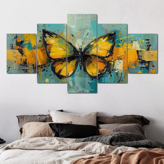 Radiant Monarch Wingscape Vibrant Butterfly Wall Art Colorful Nature Decor Modern Home Decor Bold Abstract Art By Nichecanvas
