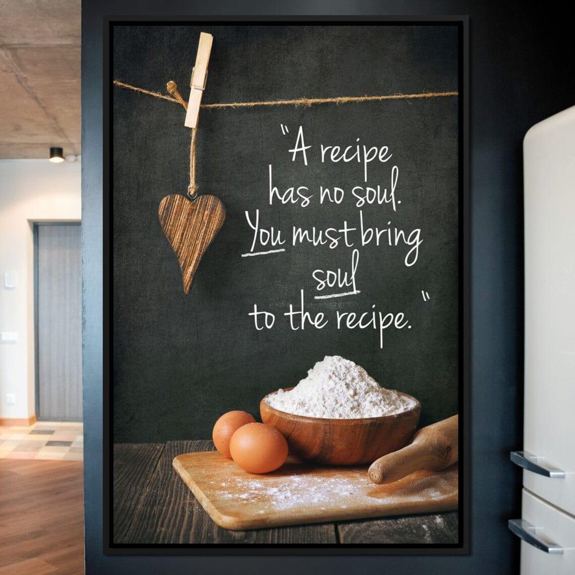 Kitchen Recipe Soul Quote Chalkboard Sign Rustic Cooking Wall Art Print - Image 2