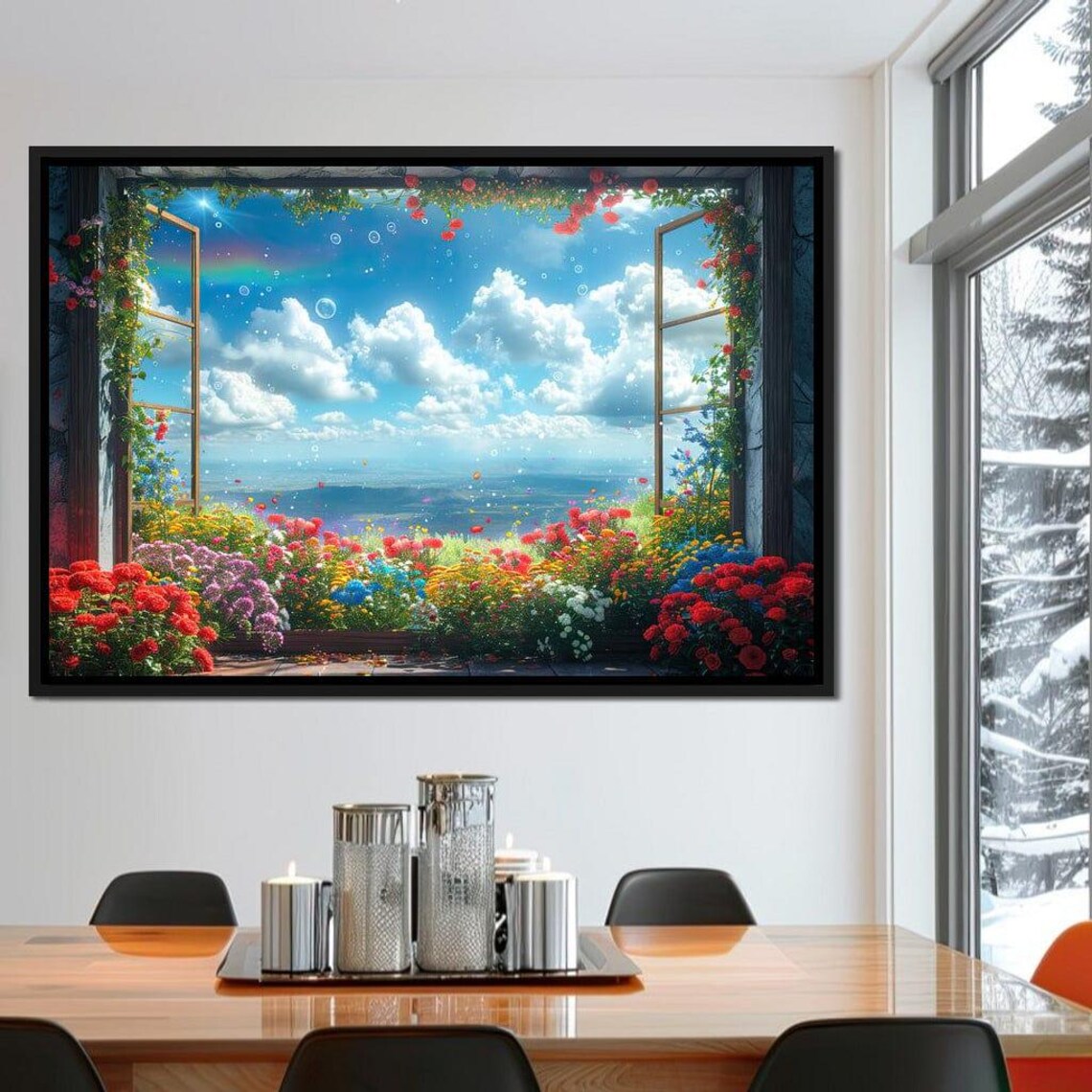 Blossom Breeze Panorama, Floral Garden Wall Art Print - Image 2