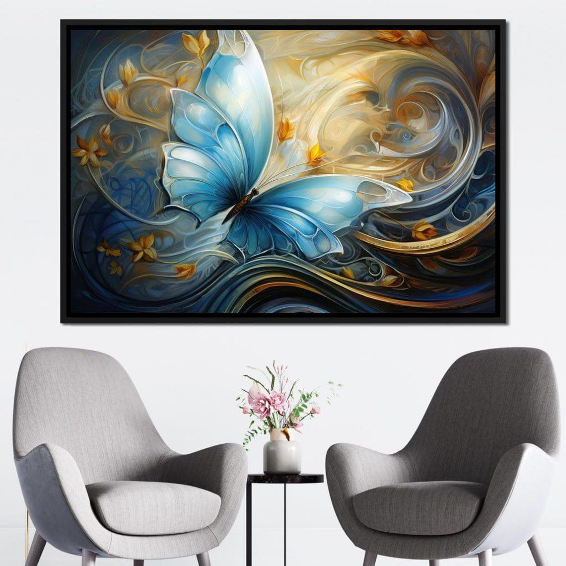 Twisted Tangle Bloom Cole Williams Modern Butterfly Floral Art Multi Panel Wall Decor Colorful Nature Inspired By Nichecanvas - Image 4