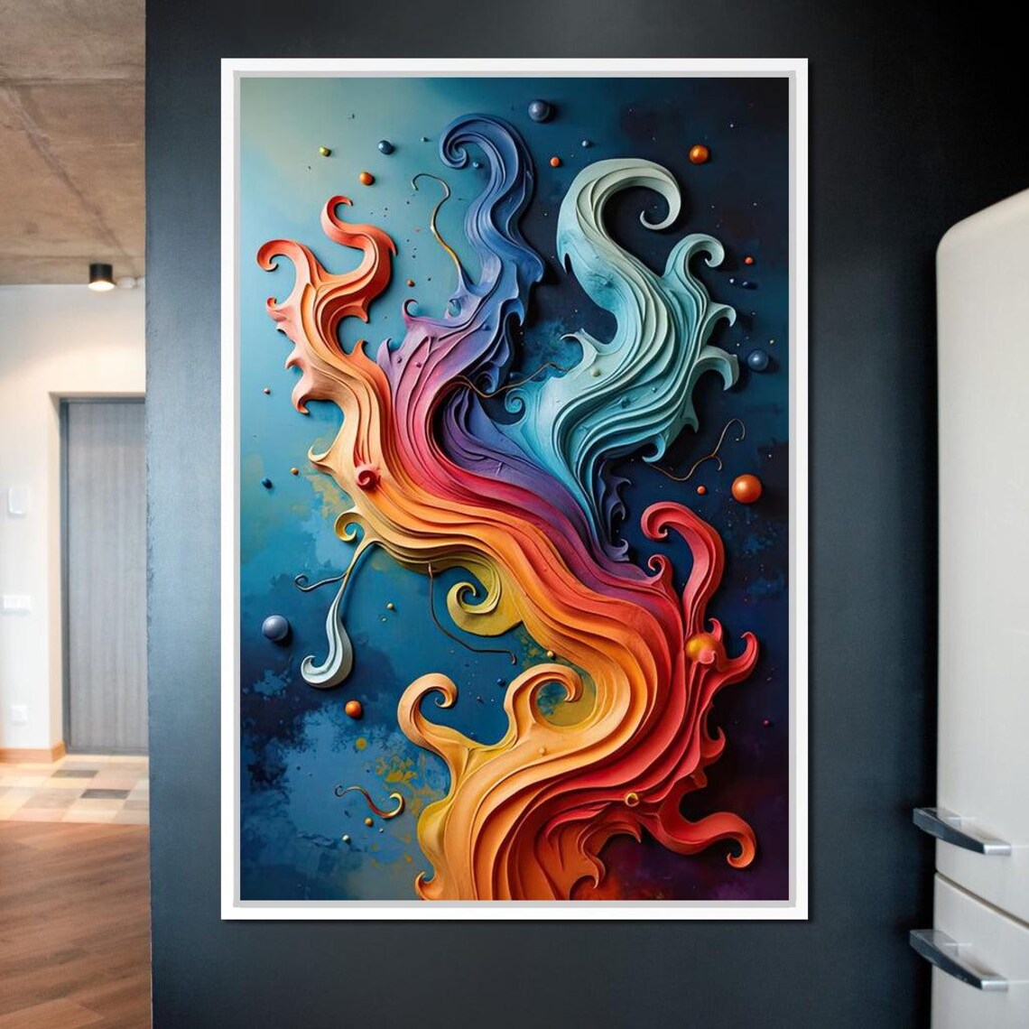 Cole Williams Flowing Rainbow Abstract Art Print - Image 4