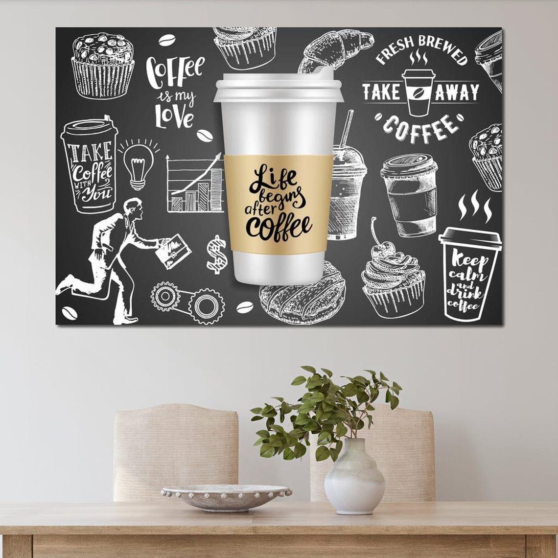 Essential Coffee Fun Coffee Print Kitchen Wall Art Modern Cafe Decor Black And White Coffee Lover Art By Nichecanvas - Image 4