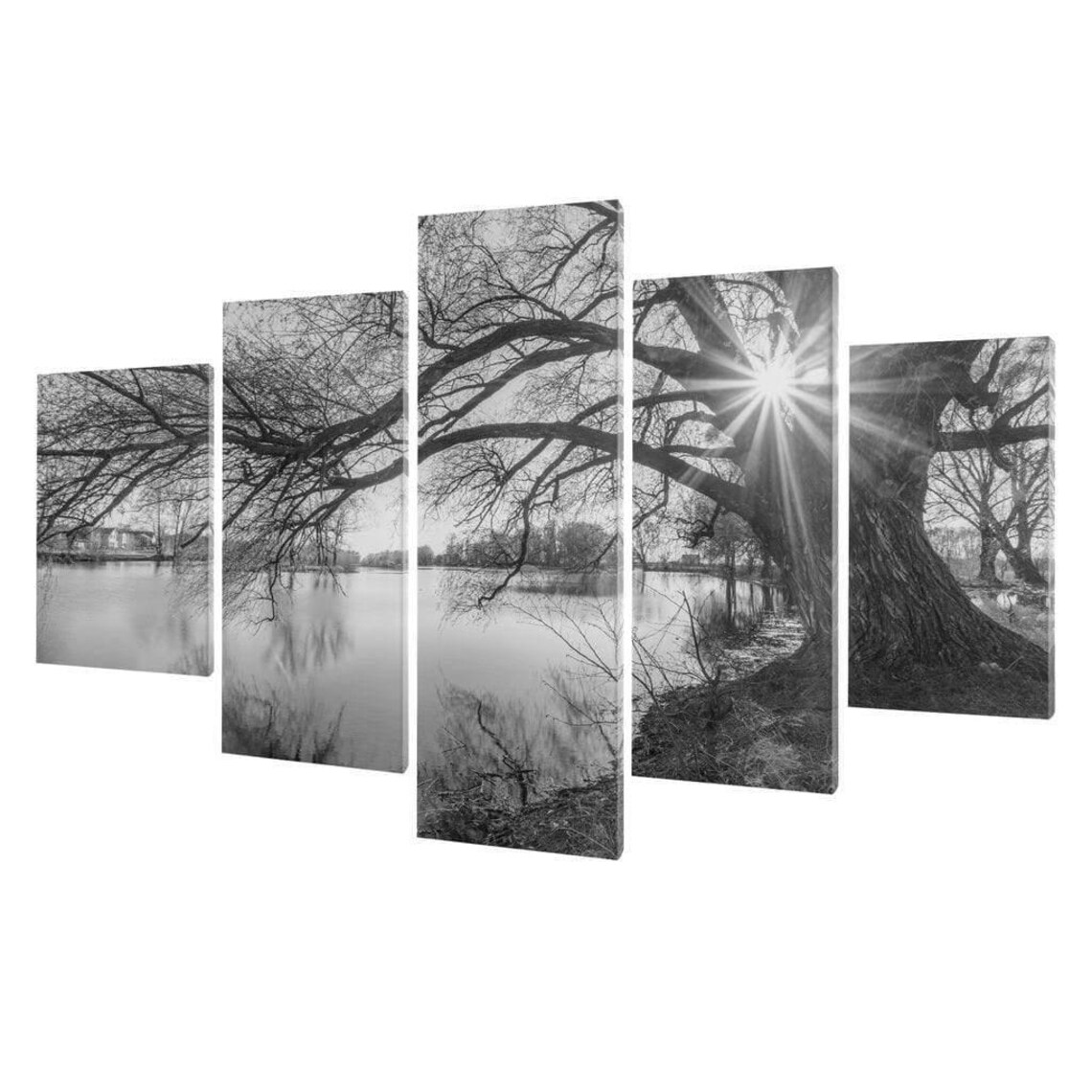 Black White Lake, Minimalist Nature Art Print - Image 3