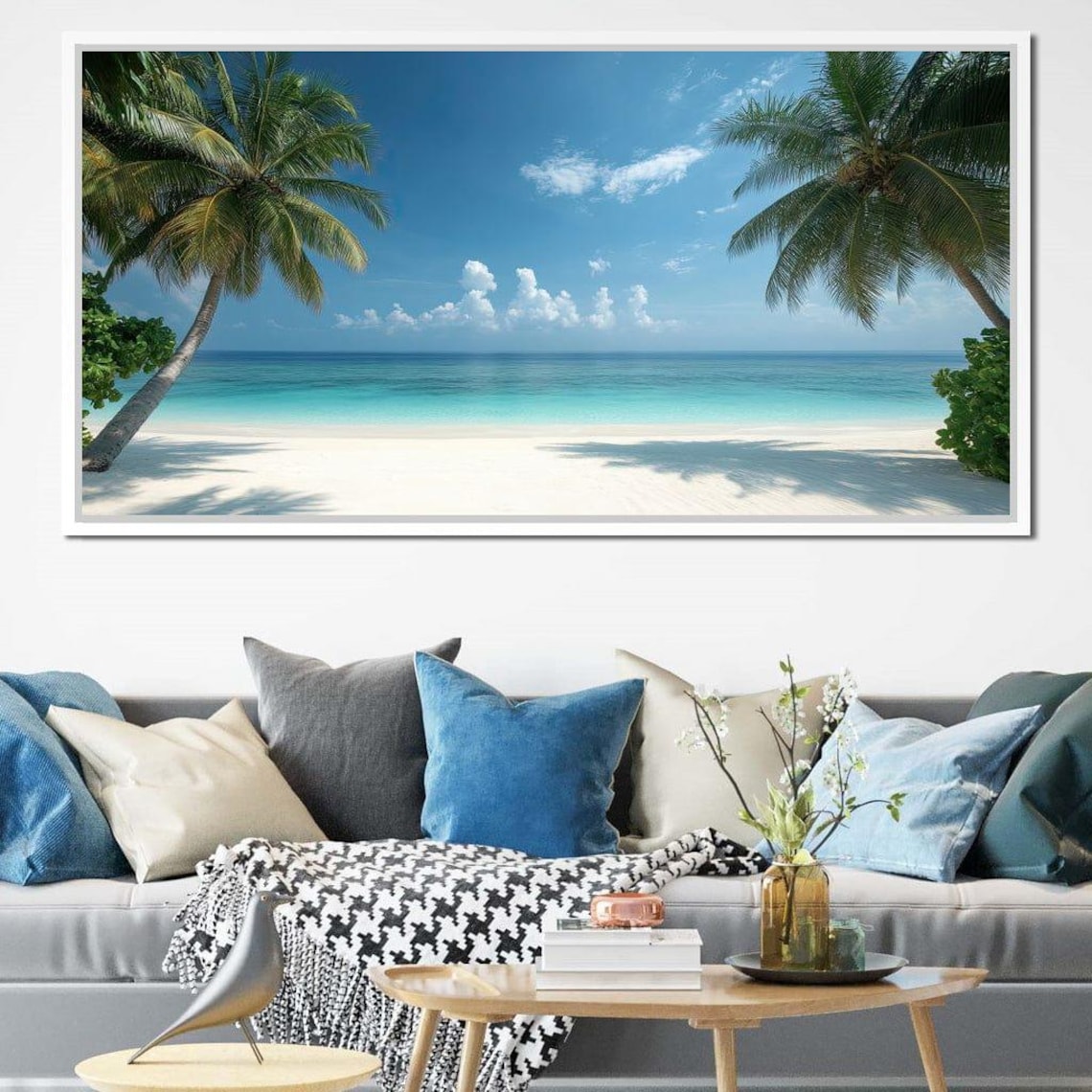 Tropical Shoreline Beach Travel Poster, Ocean View - Image 2