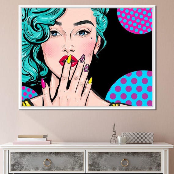 Pop Art Lady Colorful Pop Culture Art Comic Style Vibrant Female Portrait Retro Modern Wall Decor Bold Prints By Nichecanvas