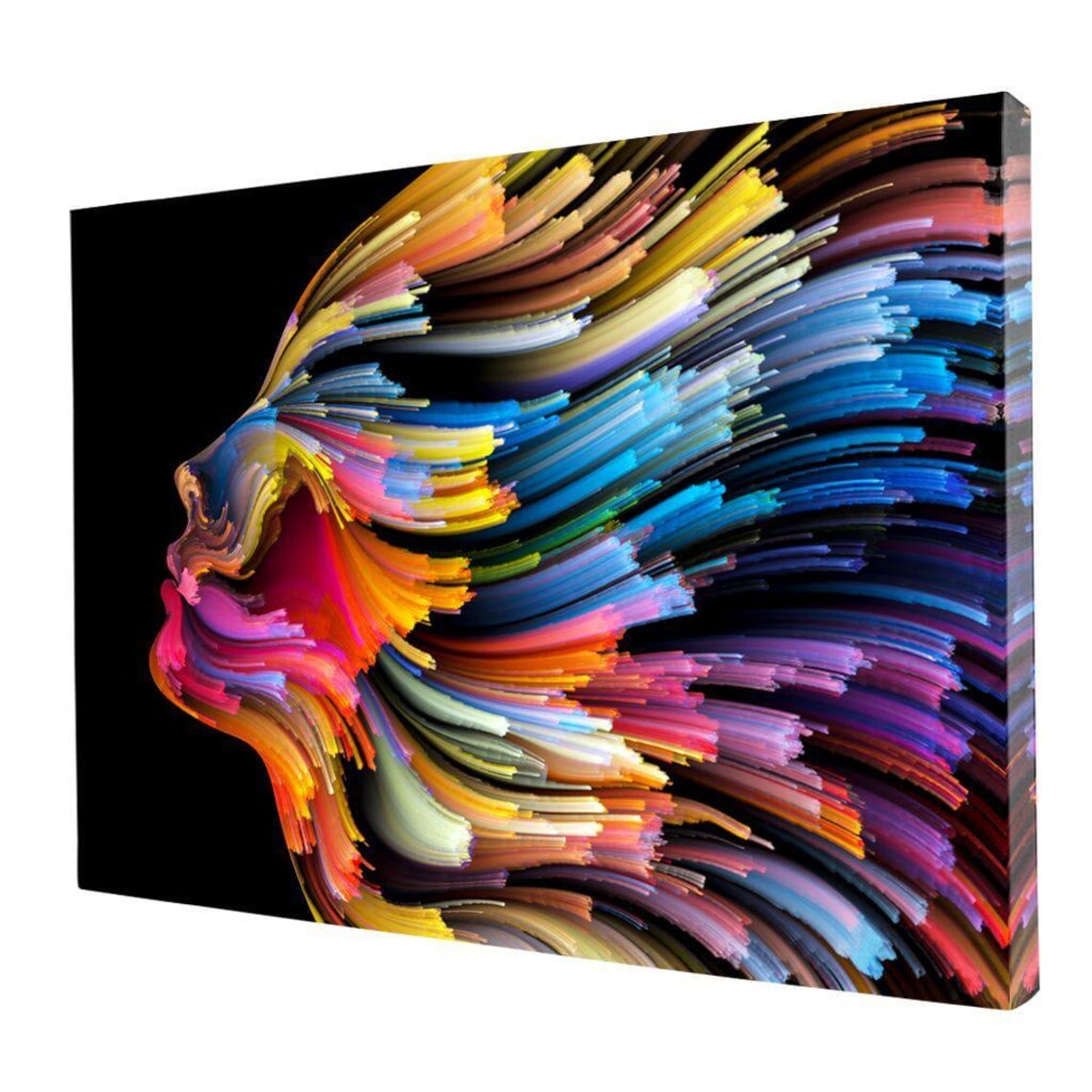 Psychedelic Face Colorful Abstract Modern Art Print - Image 4
