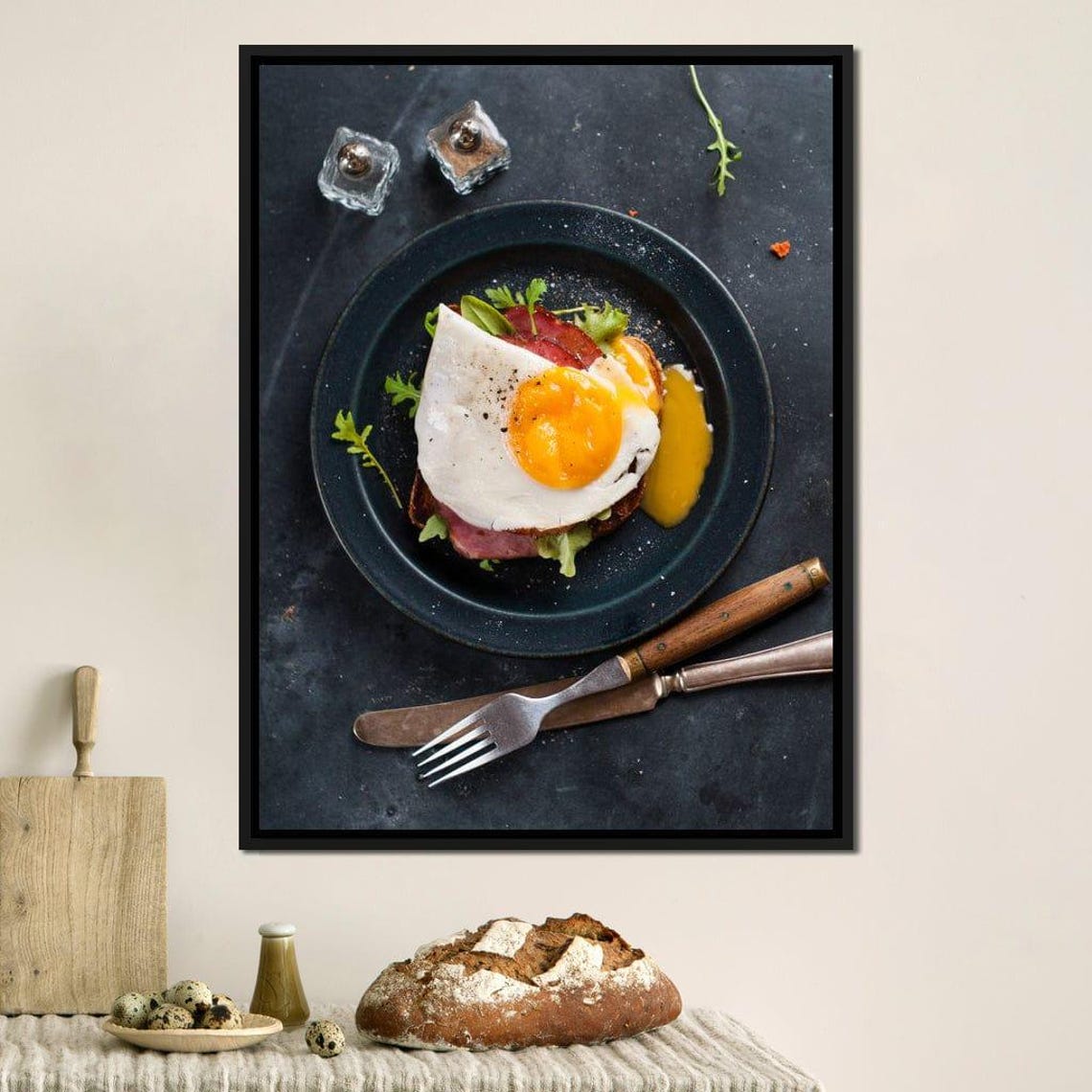 Sunny Side Egg Breakfast Food Photography Rustic Kitchen Art