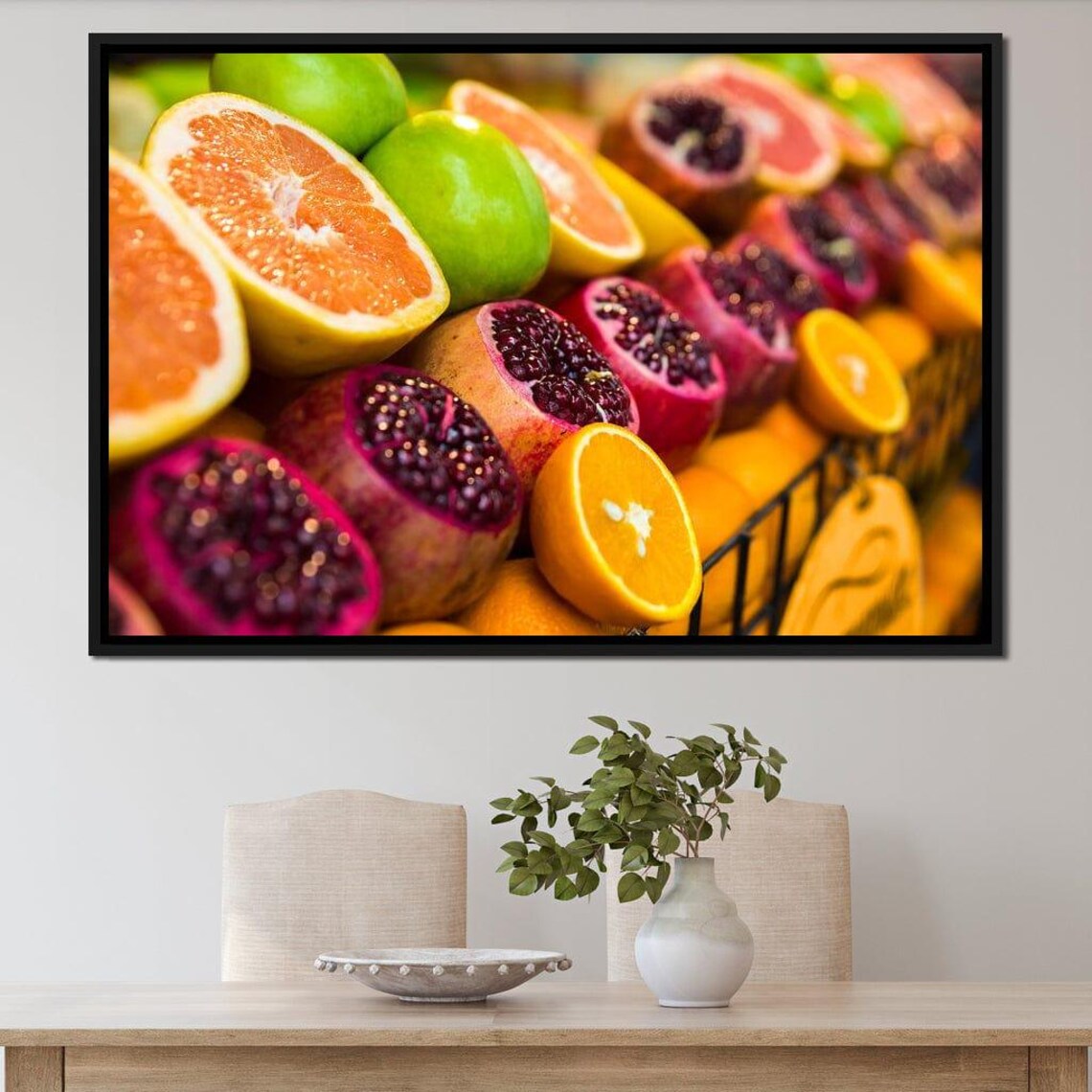 Fresh Cut Fruit Market Vibrant Pomegranate Citrus Photography Print - Image 2