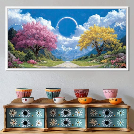 Rainbow Valley Tranquility Colorful Art Scenic Landscape Peaceful Nature Vibrant Wall Decor Home Decor By Nichecanvas