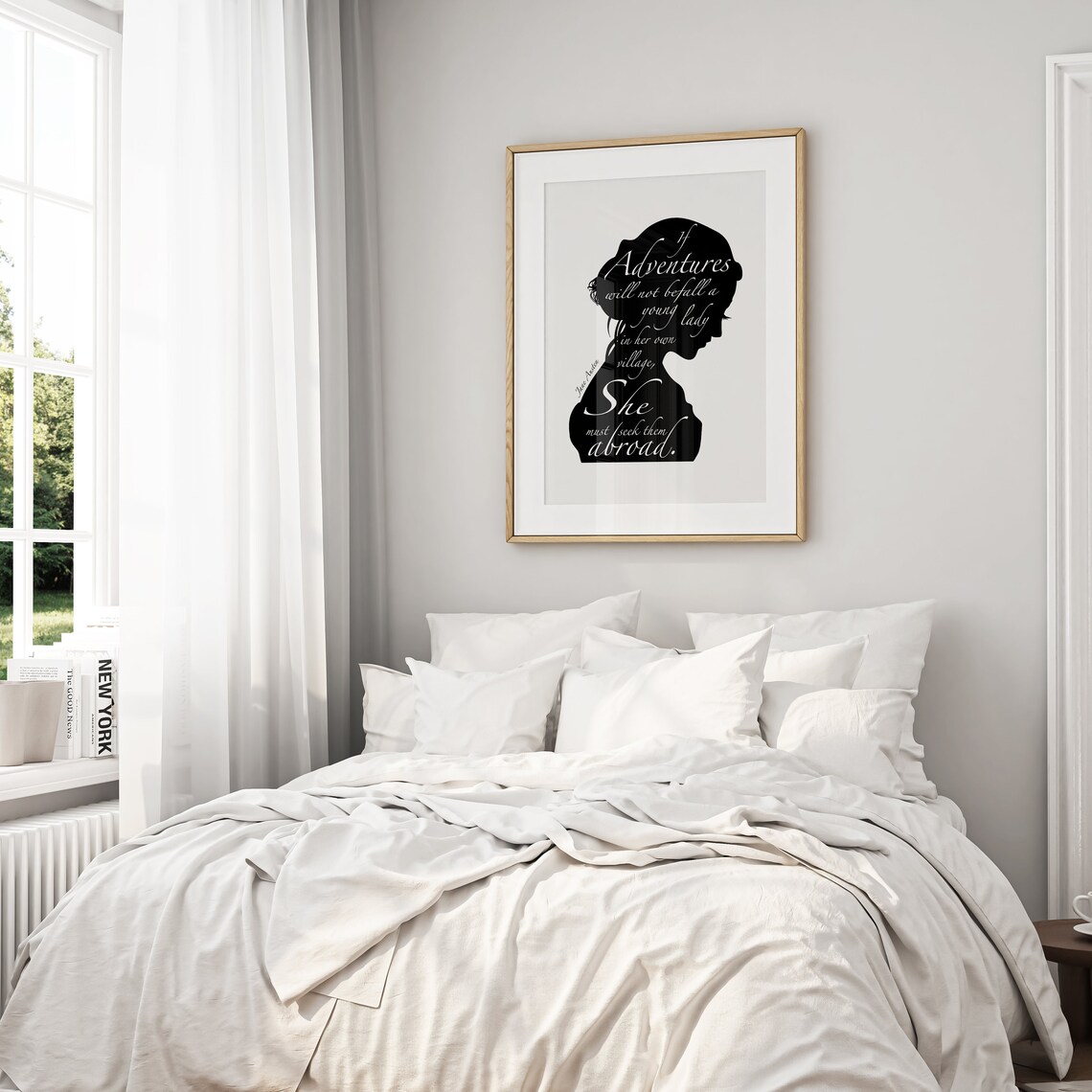 Jane Austen Quote Literary Art Print, Black White - Image 2