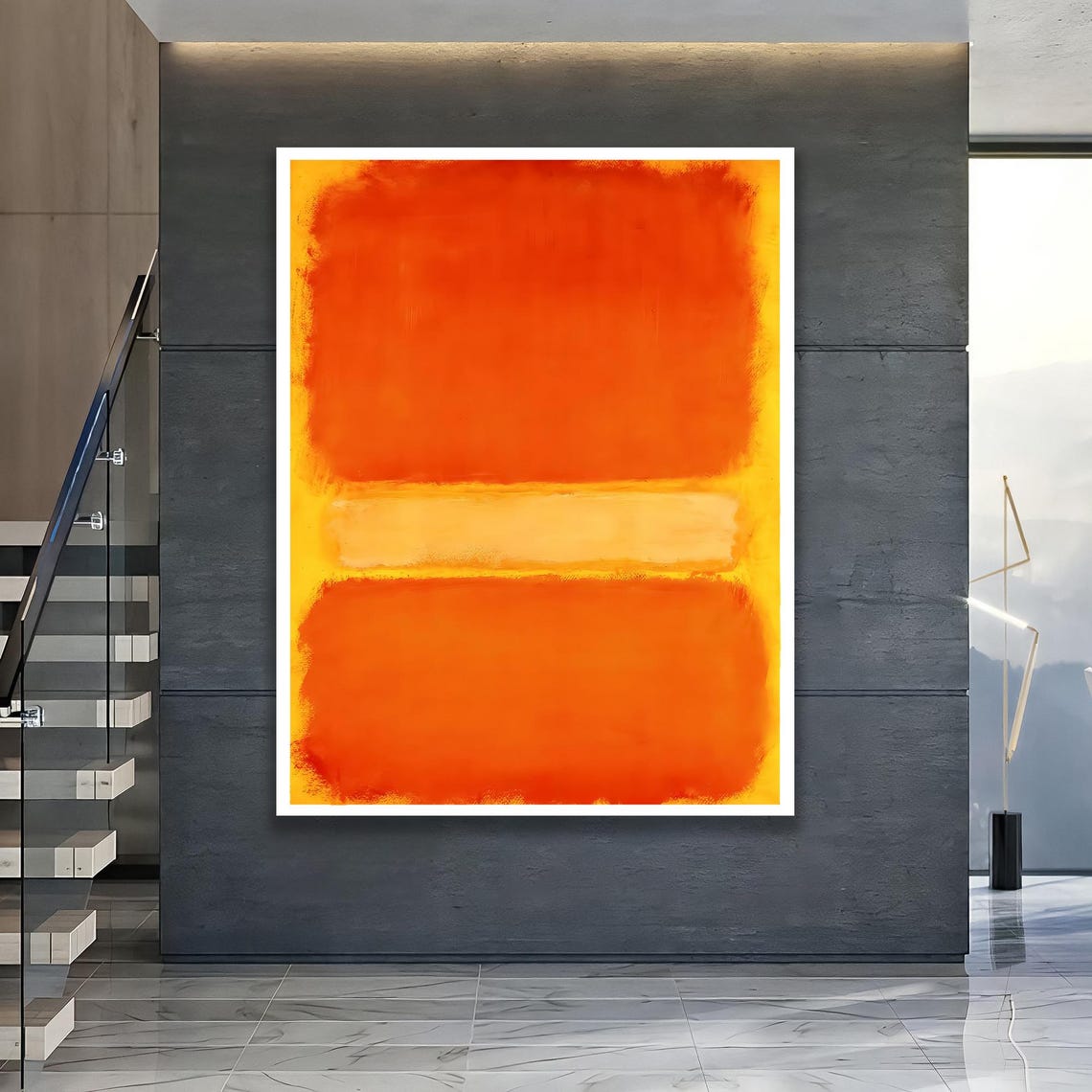 Orange And Yellow Abstract Color Field Minimalist Wall Poster