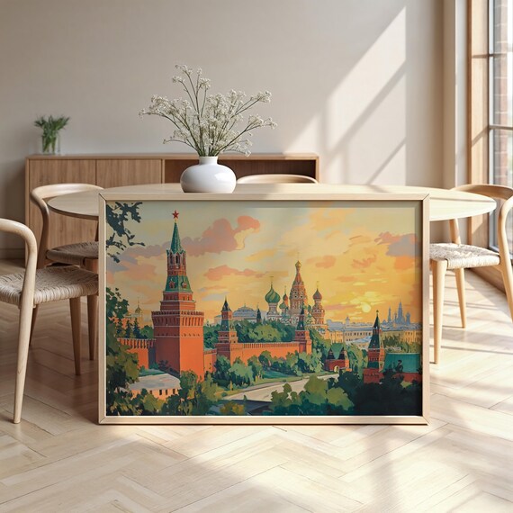 Moscow Cityscape Framed Poster Luxurious Design Ready To Hang Art