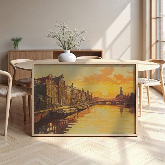 Amsterdam Cityscape Framed Poster Luxurious Design Ready To Hang Art