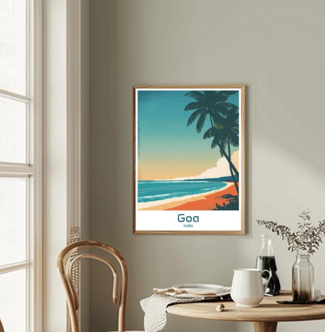 Goa India Tropical Beach Sunset Palms Golden Sand Escape Travel Poster - Image 2