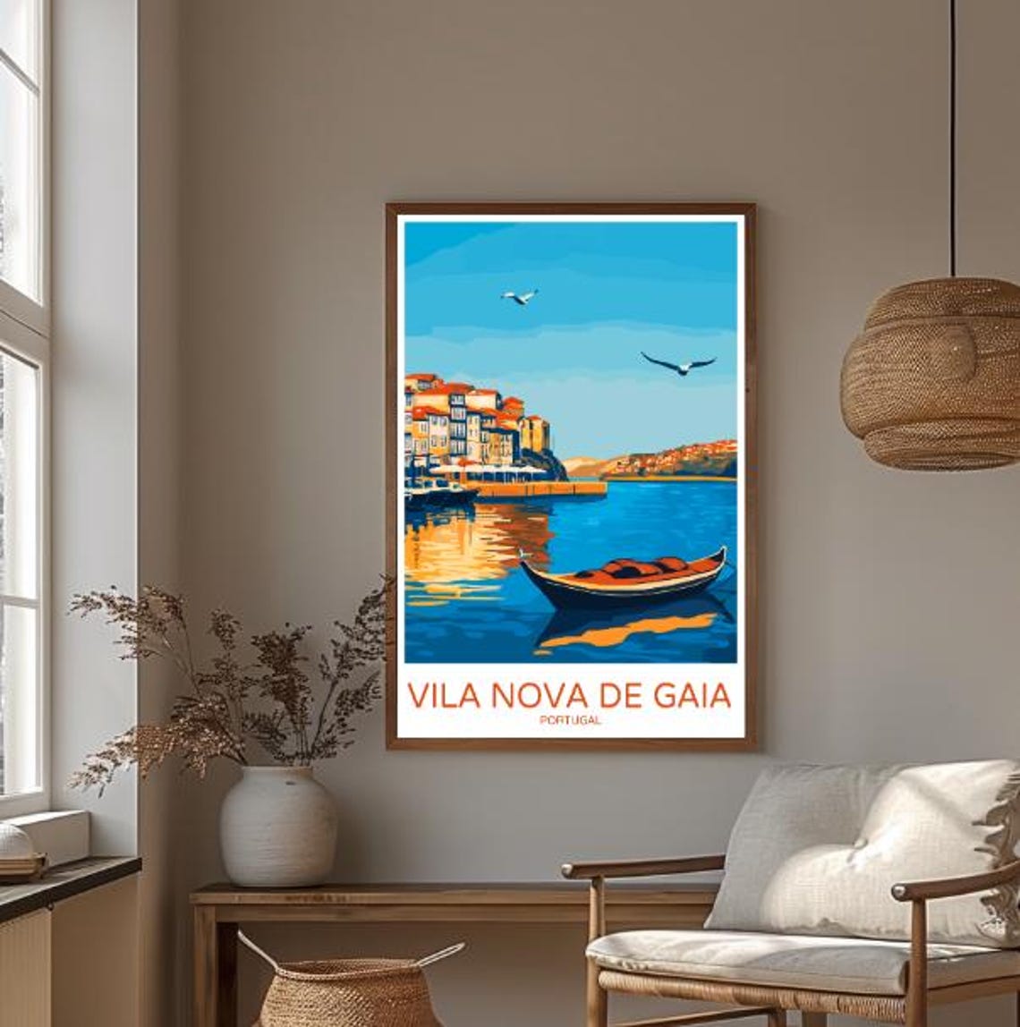 Vila Nova De Gaia Portugal Travel Poster Stunning Wall Art Of Douro River And Porto Views Portugal Travel Print Scenic Decor - Image 3