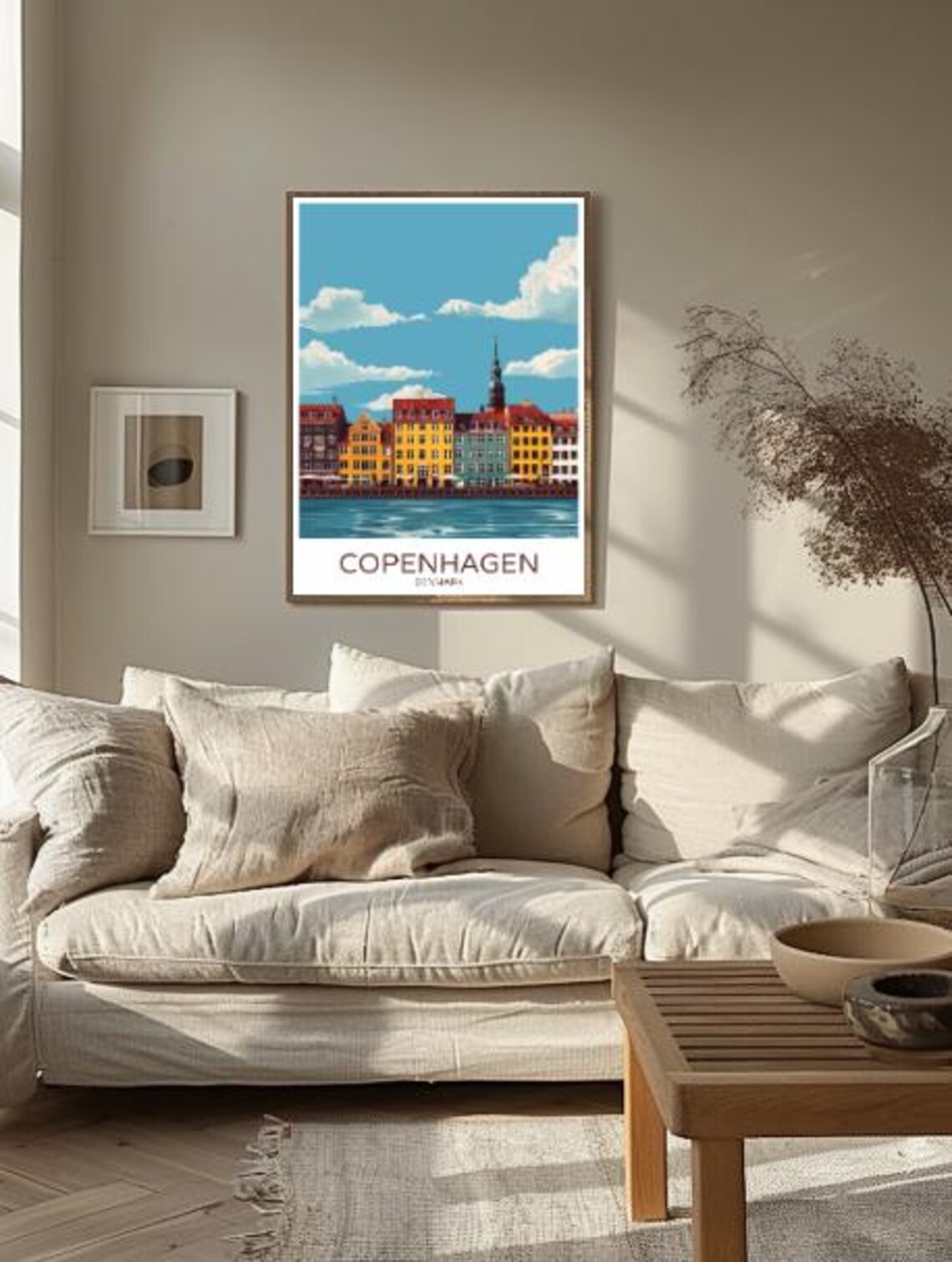 Copenhagen Denmark Travel Poster Colorful Nyhavn Waterfront City Art - Image 2
