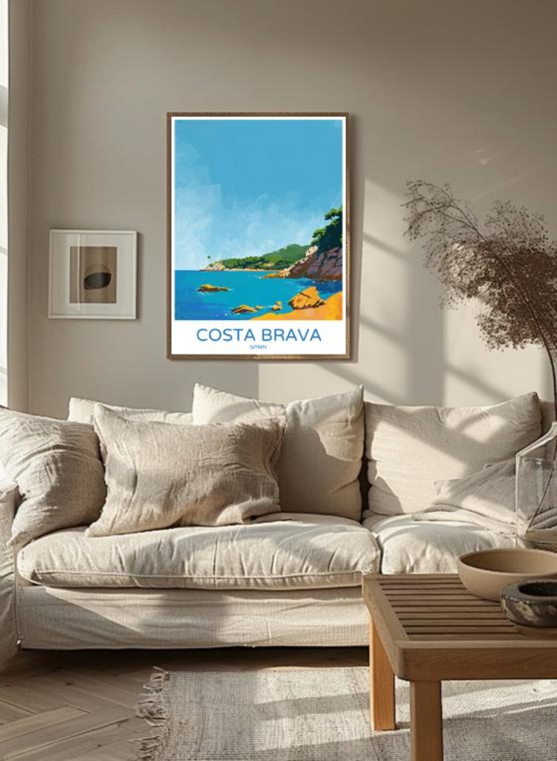 Costa Brava Spain Turquoise Cove Beach Sunny Coastline Travel Poster - Image 3