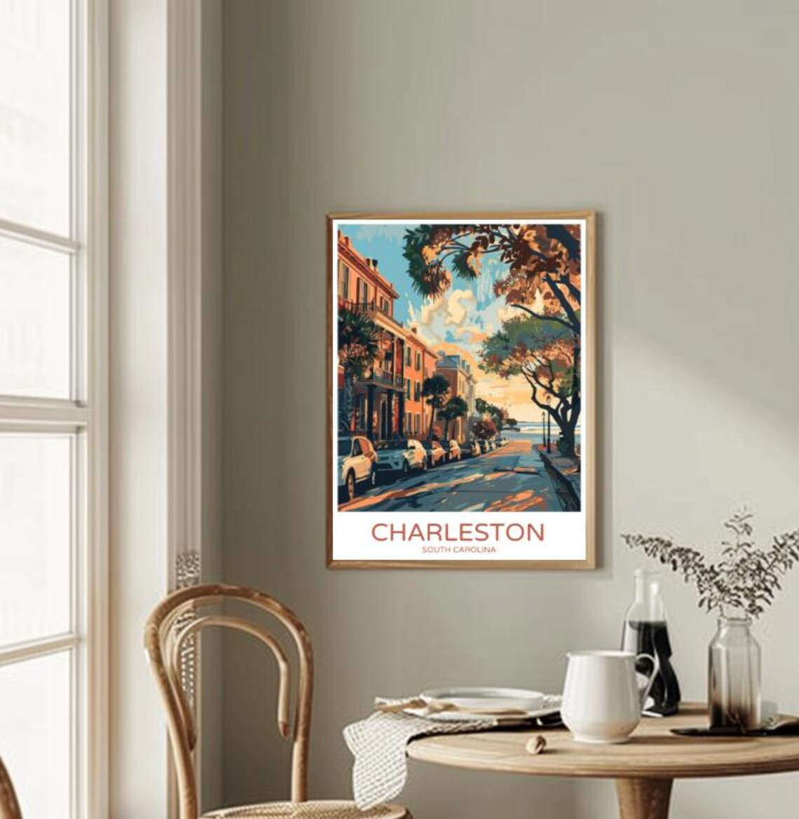 Charleston South Carolina Historic Street Sunset Vintage Travel Poster - Image 2