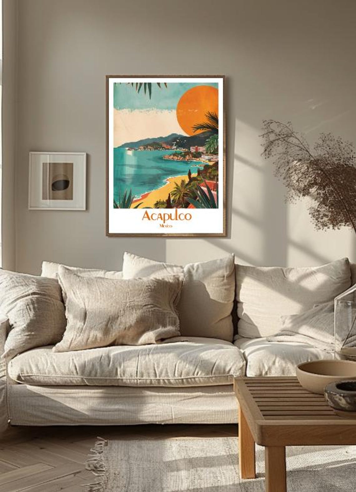 Acapulco Mexico Sunset Bay Beach Tropical Retro Travel Poster - Image 3