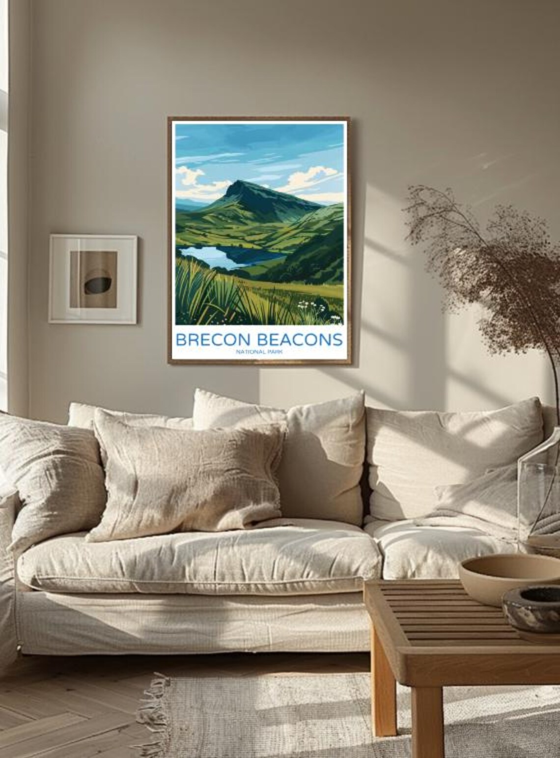 Brecon Beacons National Park Wales Green Valley Lake Scenic Travel Poster - Image 3