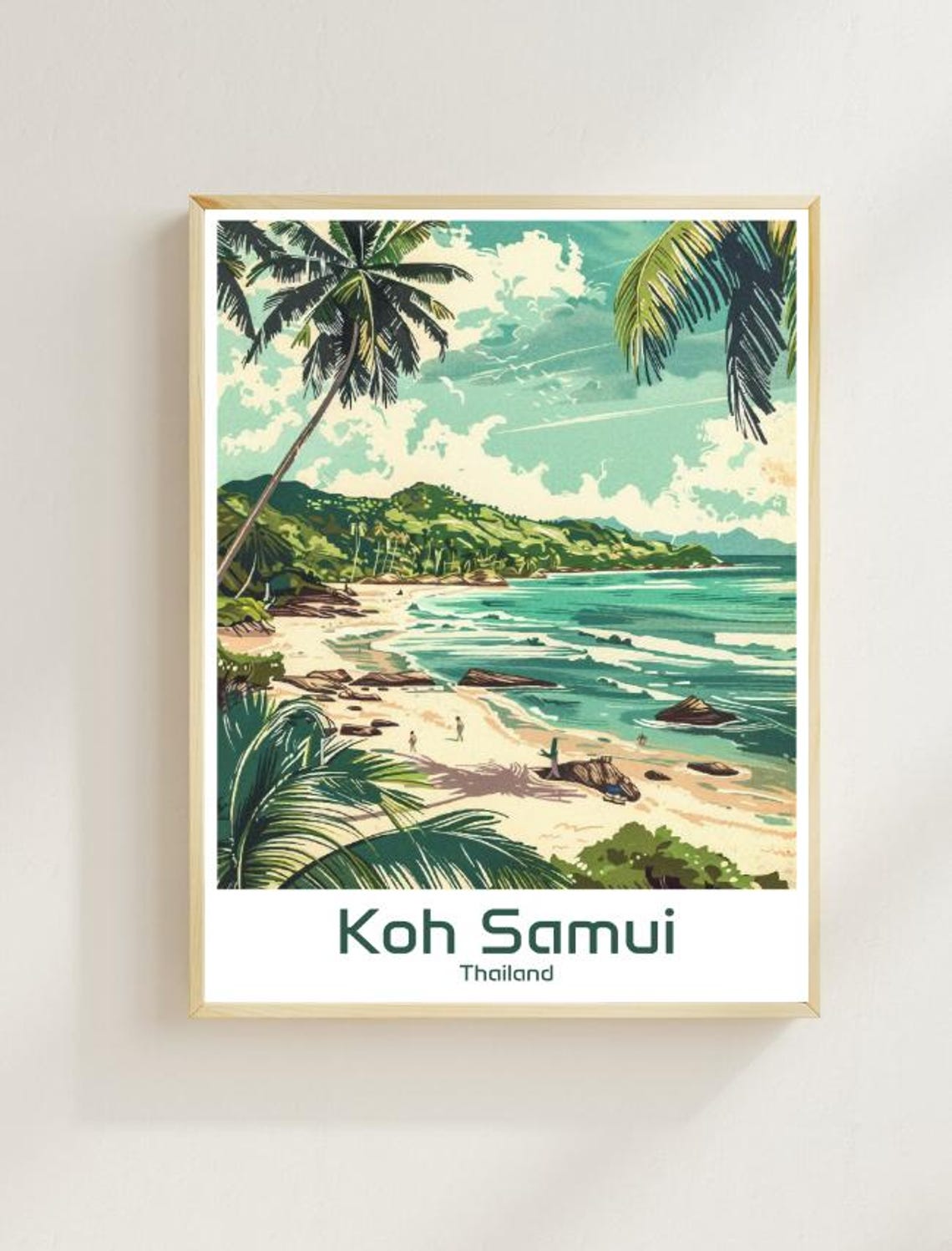 Koh Samui Thailand Beach Palms Tropical Island Decor Art Print